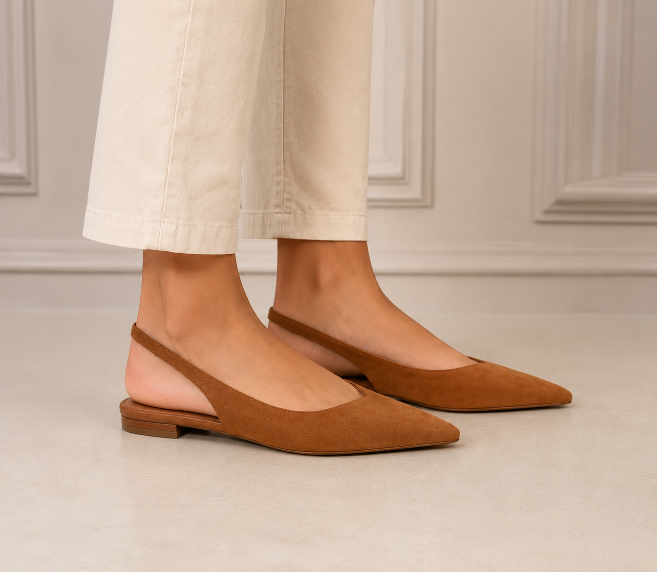 Divine Follie Leather Slingback Flats