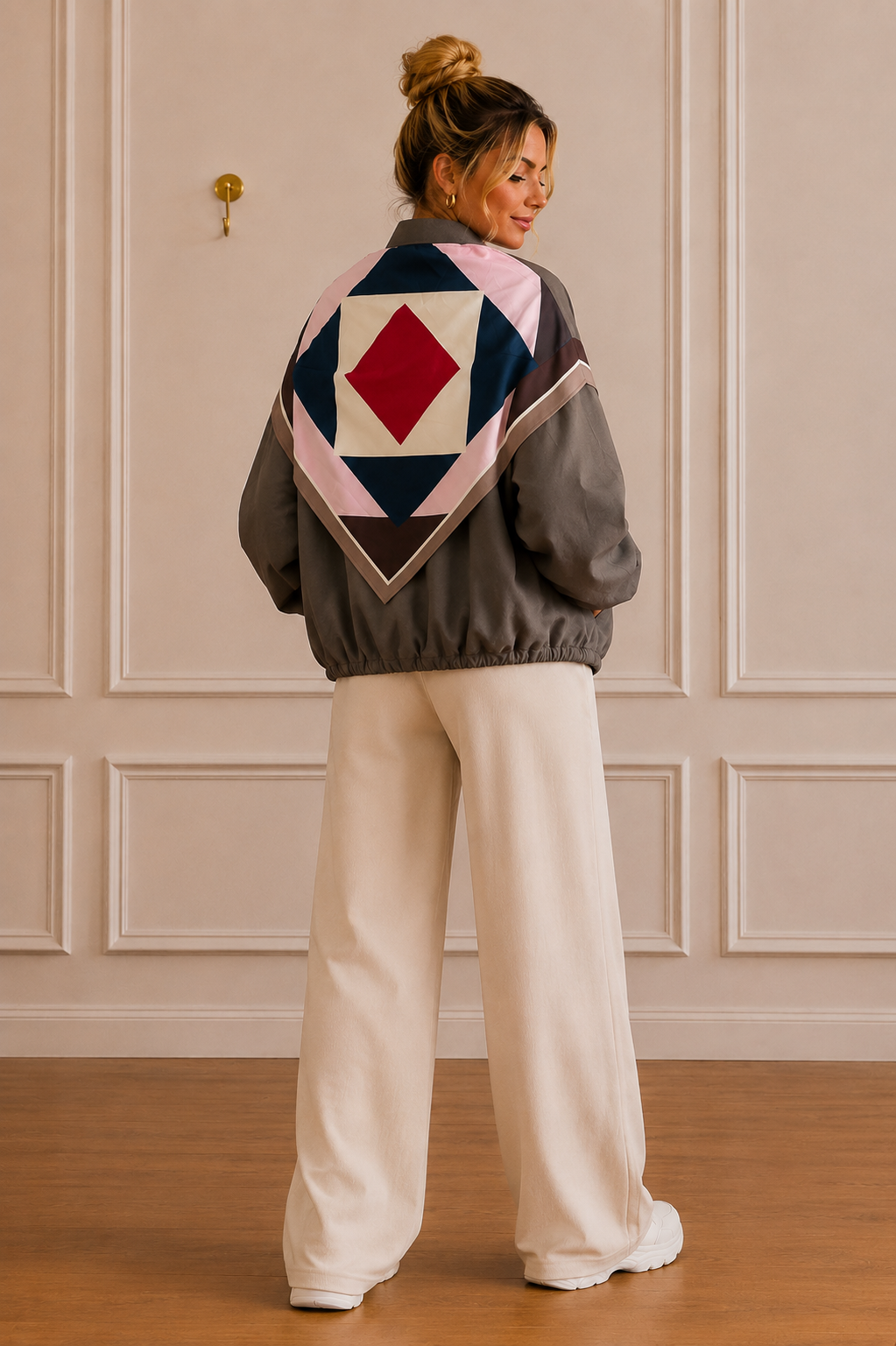 Zeta Otto Bomber Jacket with Scarf