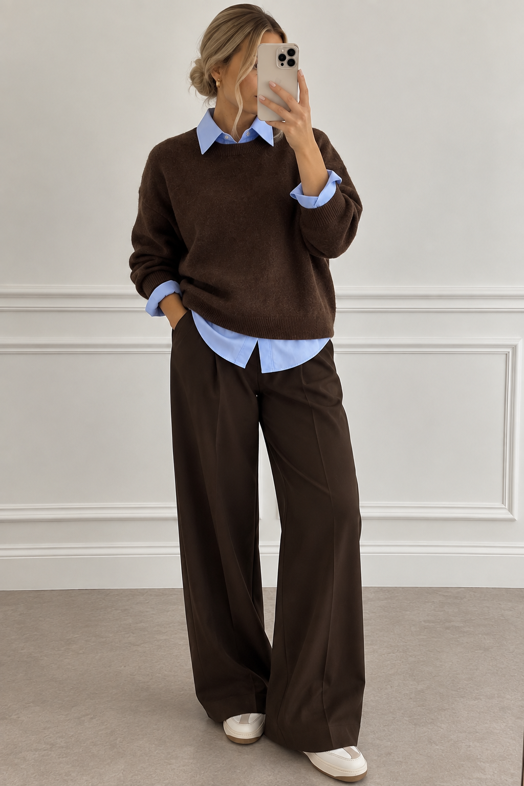 Chocolate brown wool and cashmere sweater – Darivé Select