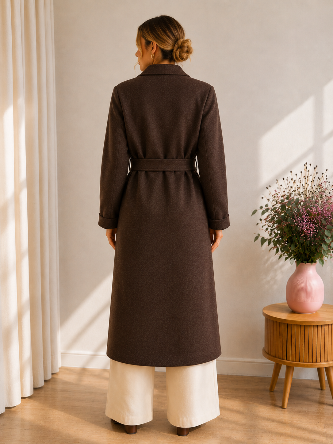 Premium Italian Handmade Wool & Cashmere Coat – Chocolate Brown