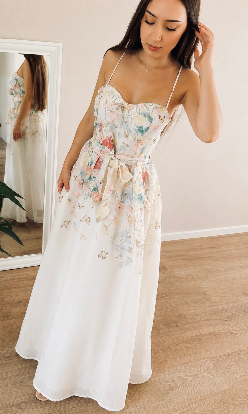 Floral Linen Maxi Dress