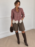 Italian cotton lace shirt in burgundy check – Darivé Select