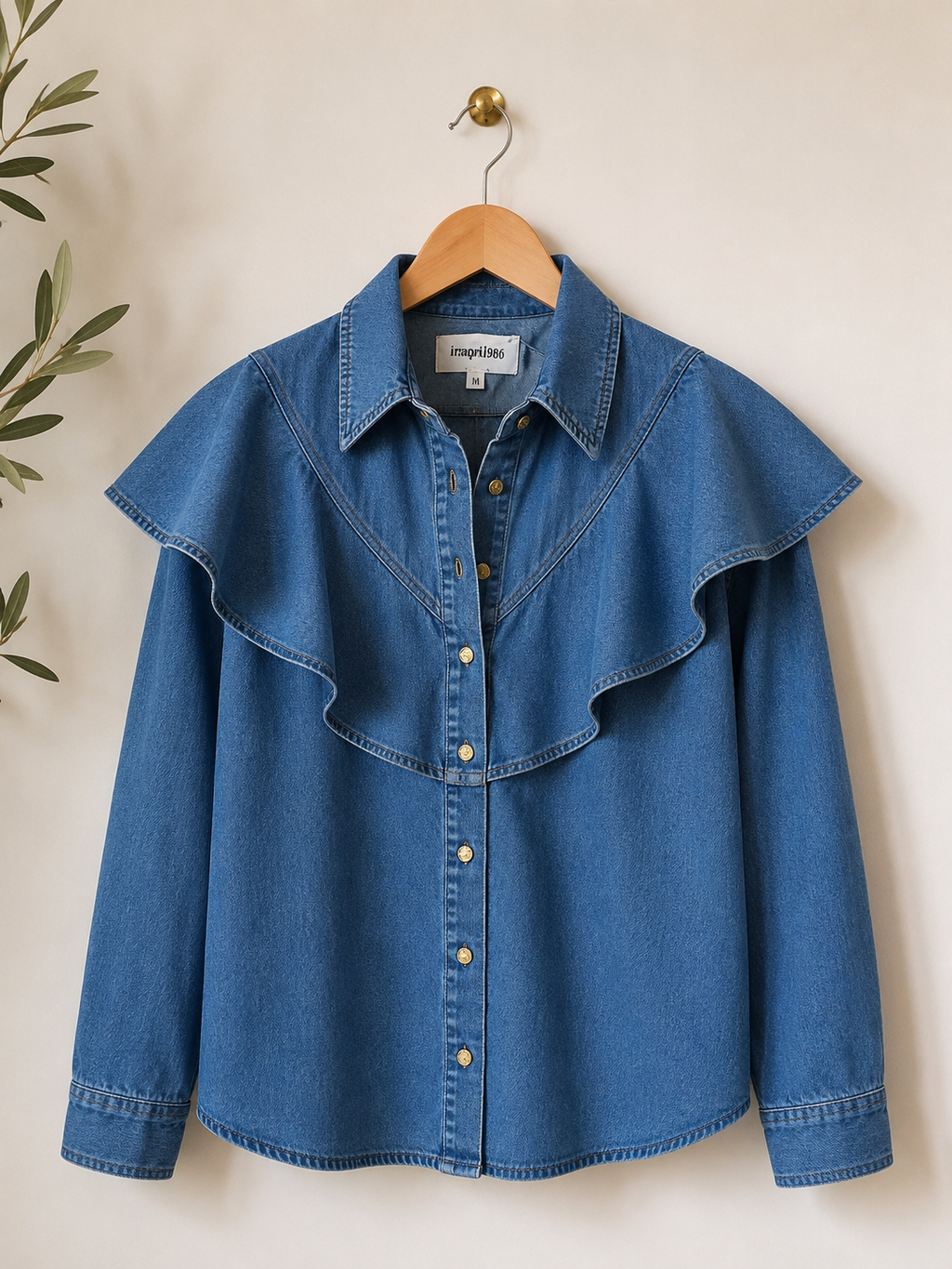 Denim Ruffle Shirt