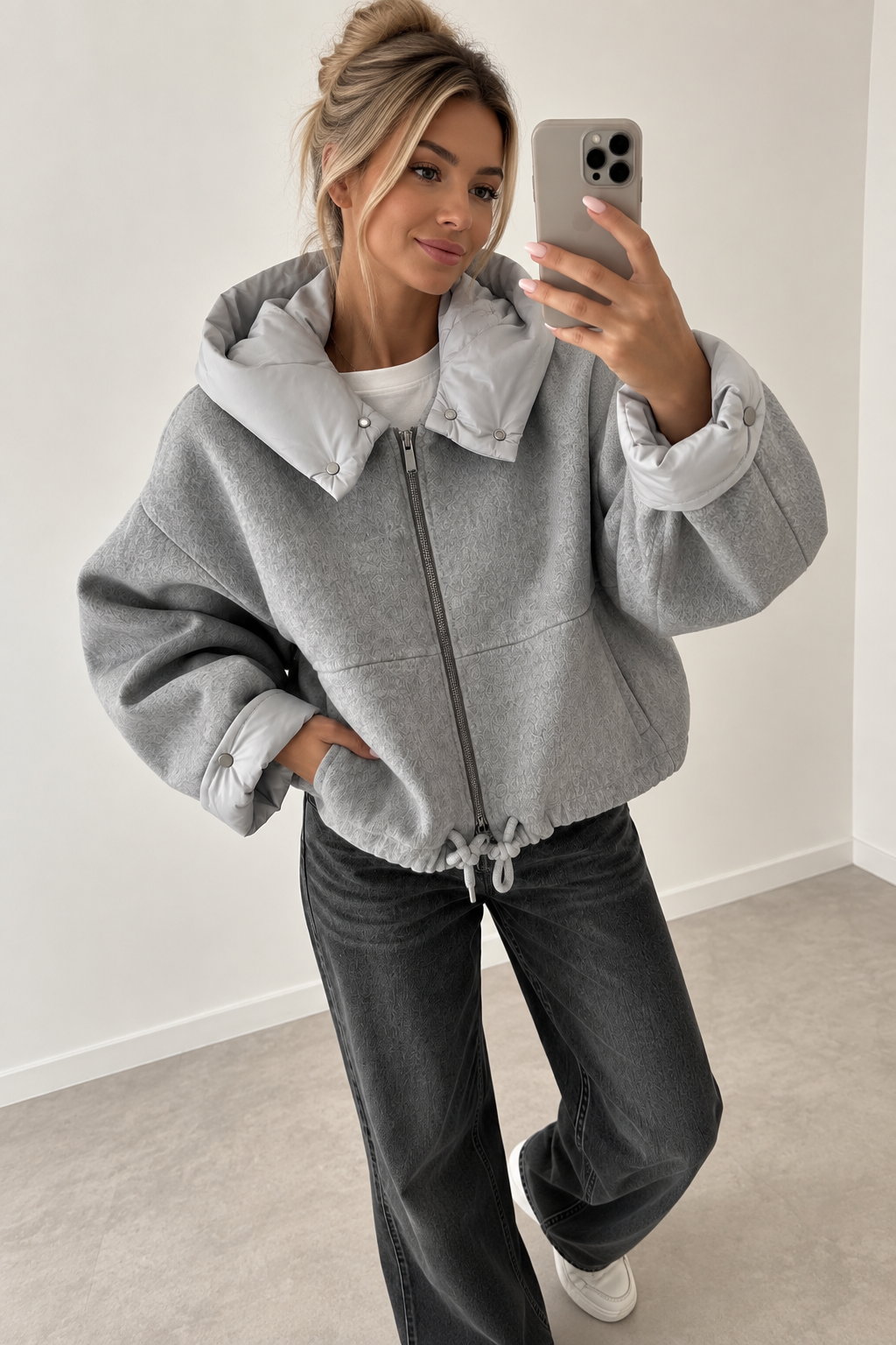 Oversized wool and cashmere jacket – detachable hood and side pocket – Darivé Select