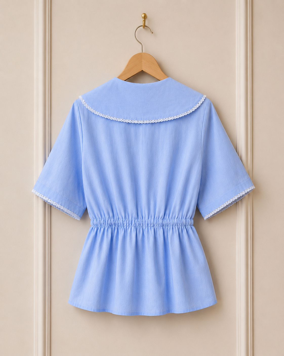 Baby Blue Wrap Blouse
