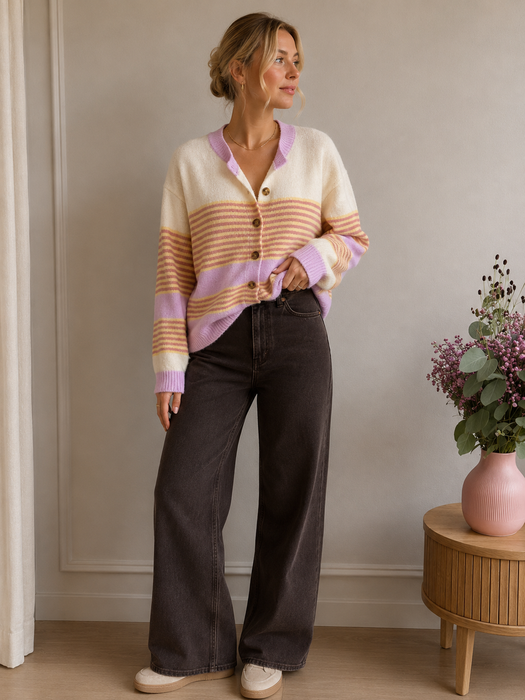 Arines Striped Cardigan