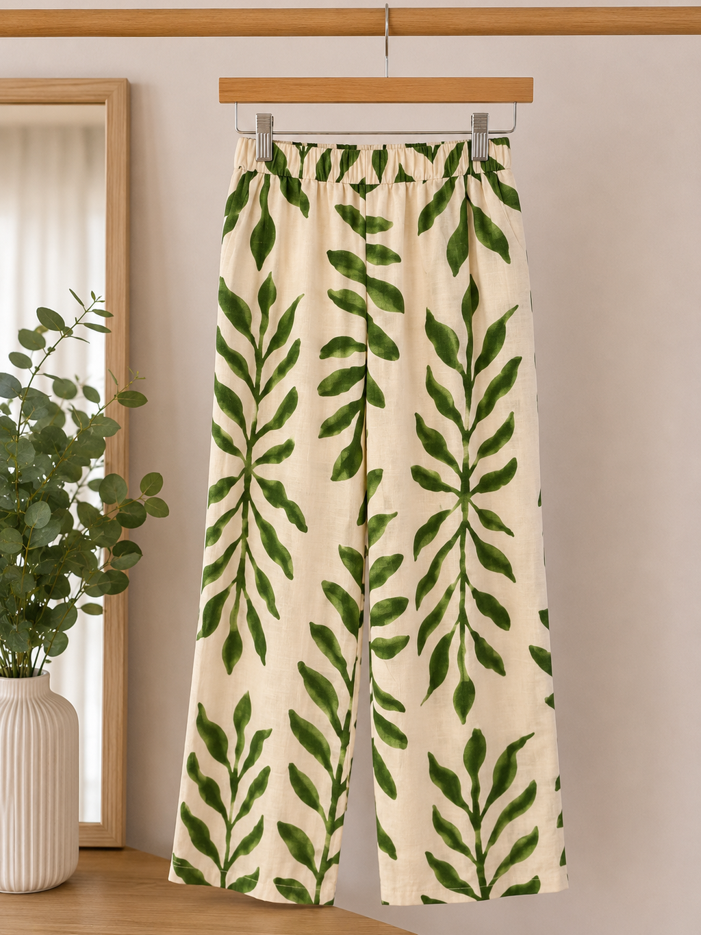 Leaf Print Co-ord Set – 82% Viscose