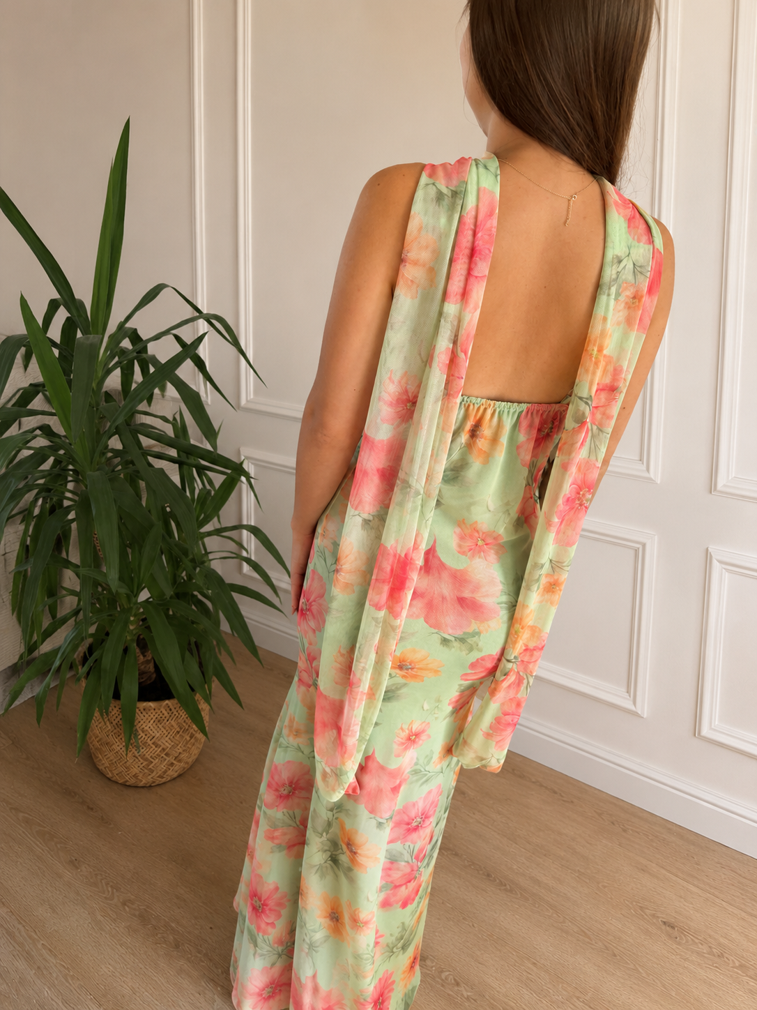 Floral Scarf Maxi Dress