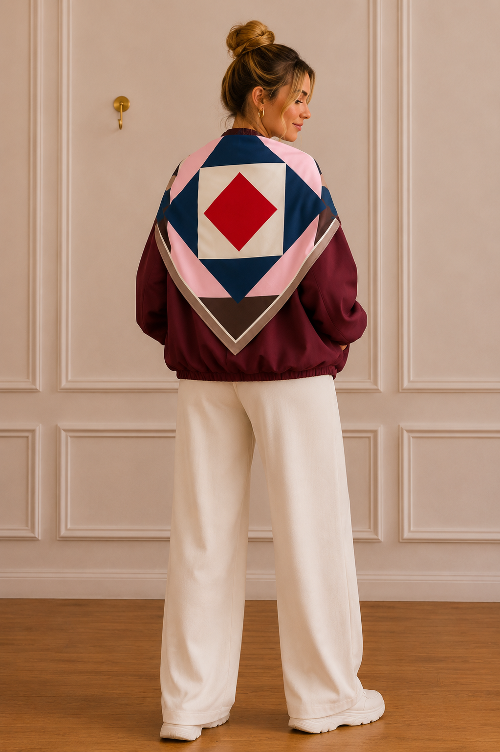 Zeta Otto Bomber Jacket with Detachable Scarf