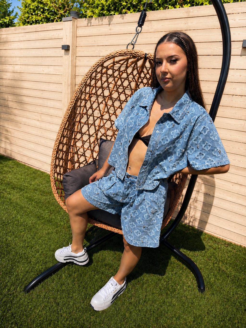 Premium Denim Crystal Set – One Size