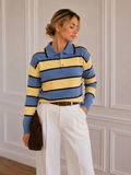Premium Striped Polo Sweater