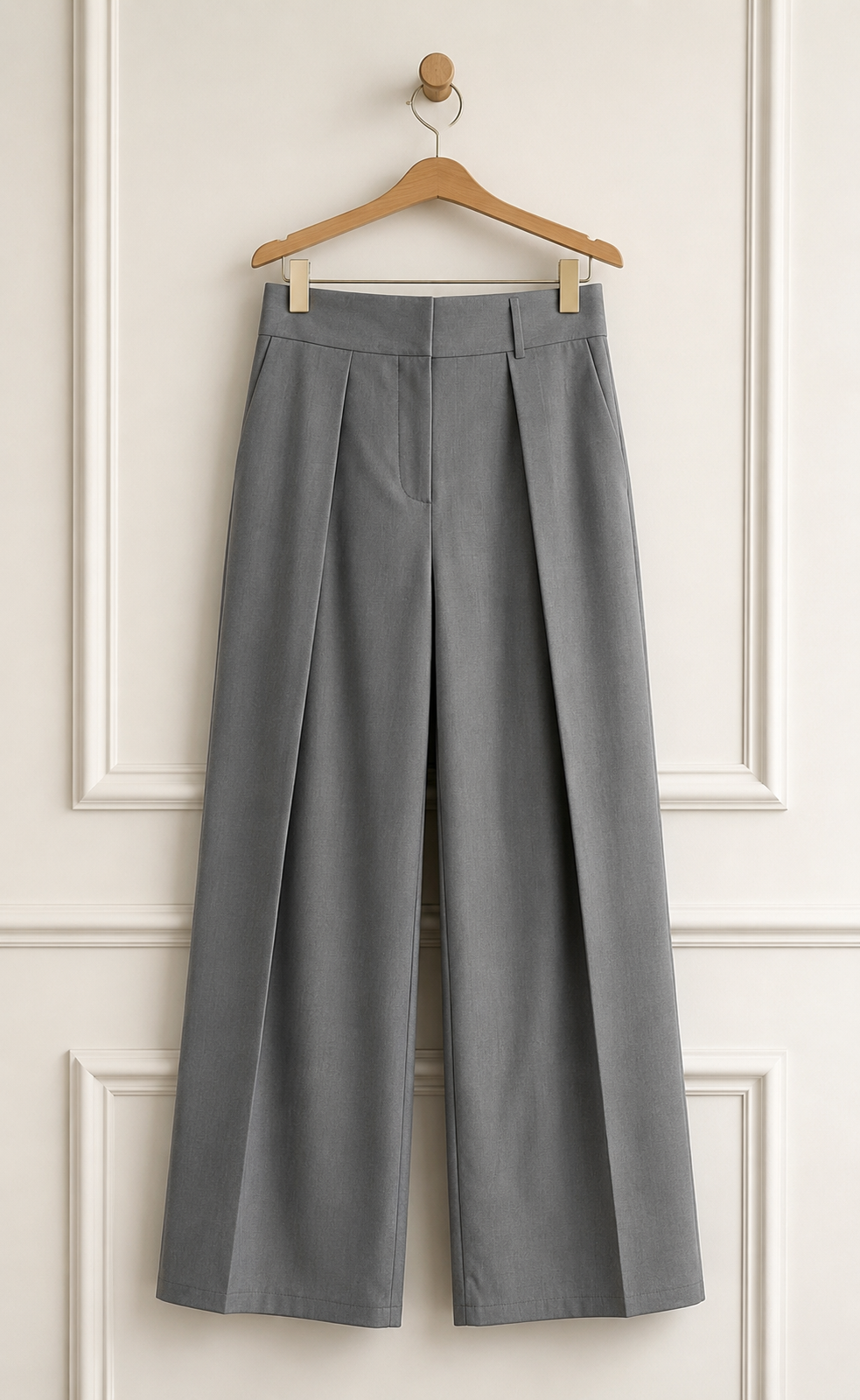 Italian Wide Leg Trousers – Grey
