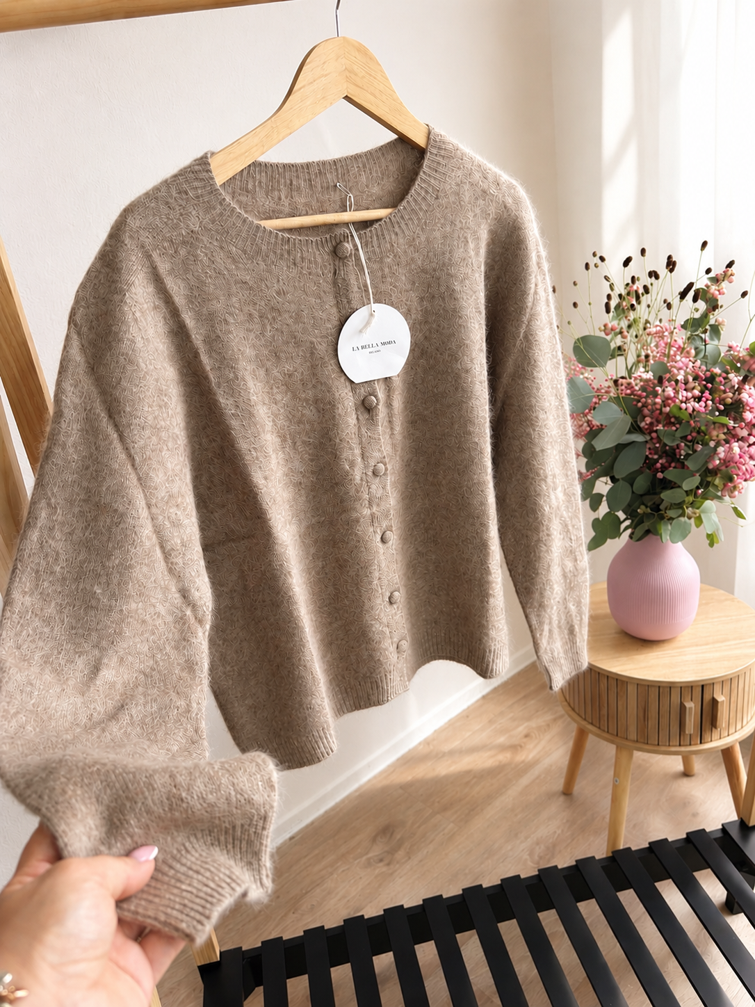 Premium Wool & Cashmere Cardigan – Caramel