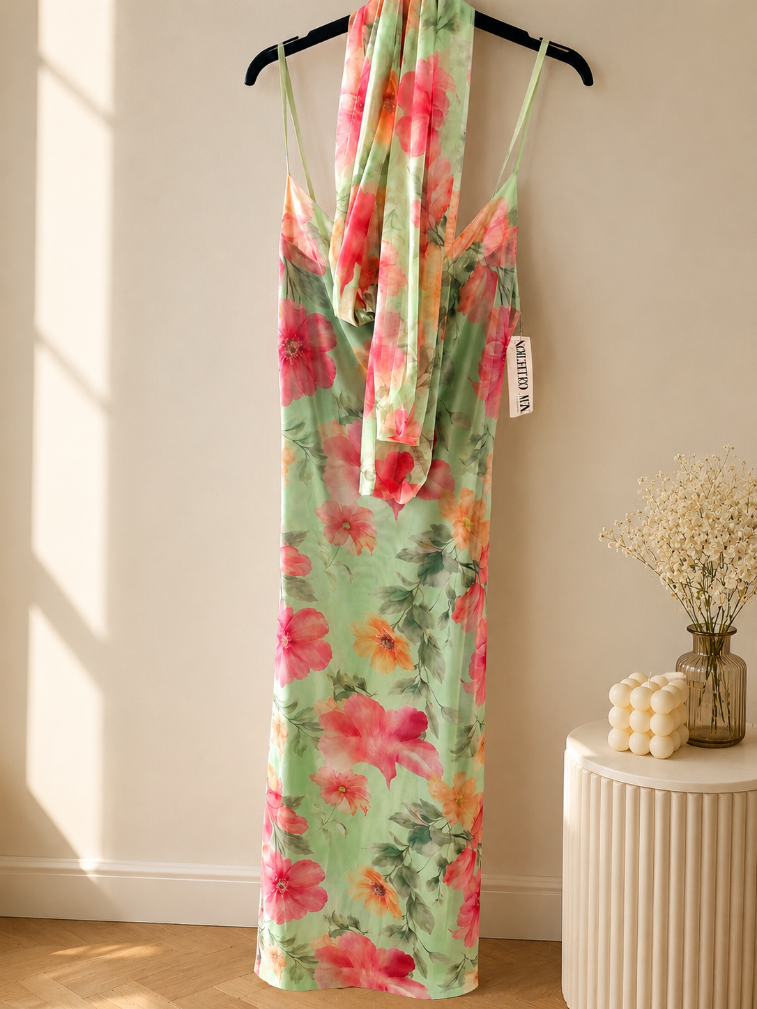 Floral Scarf Maxi Dress