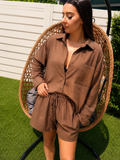 Brown Linen & Cotton Set