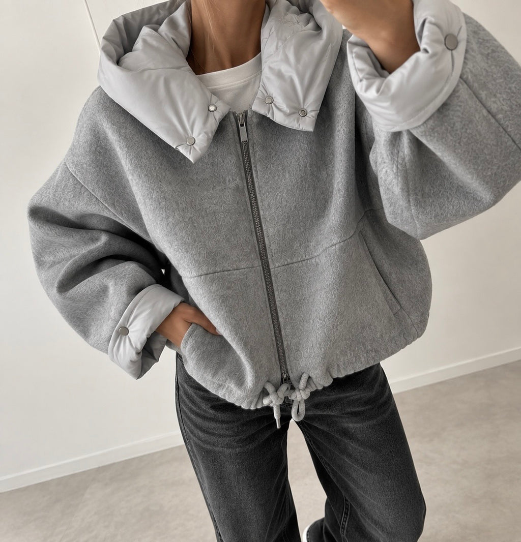 Oversized wool and cashmere jacket with detachable hood – Darivé Select