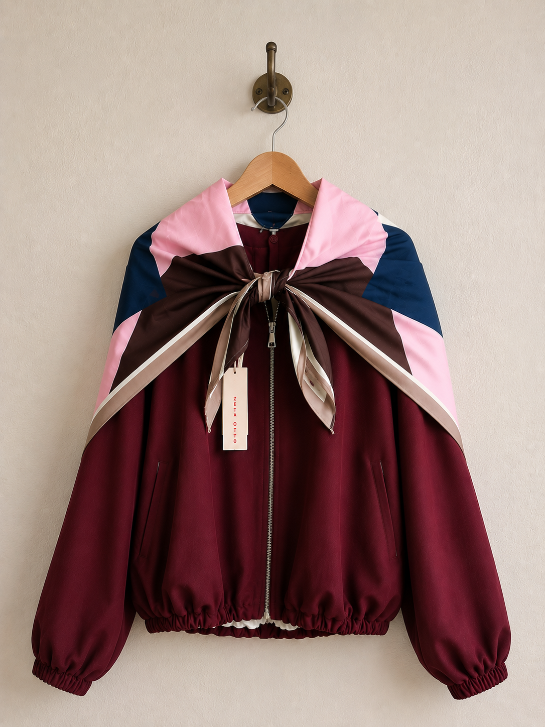 Zeta Otto Bomber Jacket with Detachable Scarf