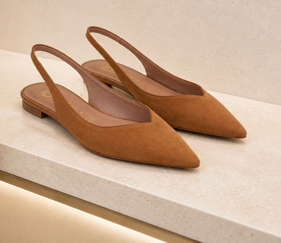 Divine Follie Leather Slingback Flats