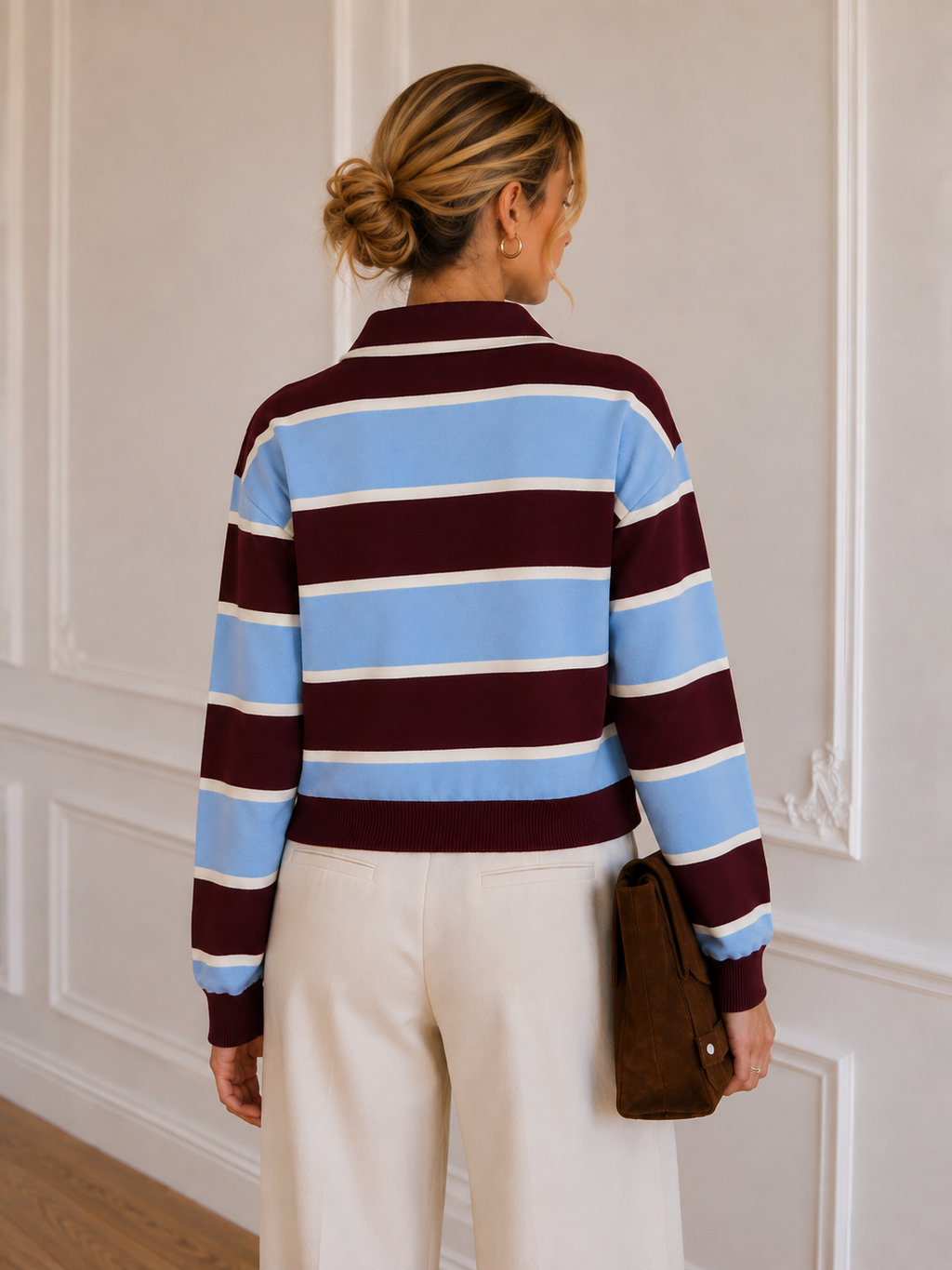 Jean Louis Françoise Striped Polo Sweater