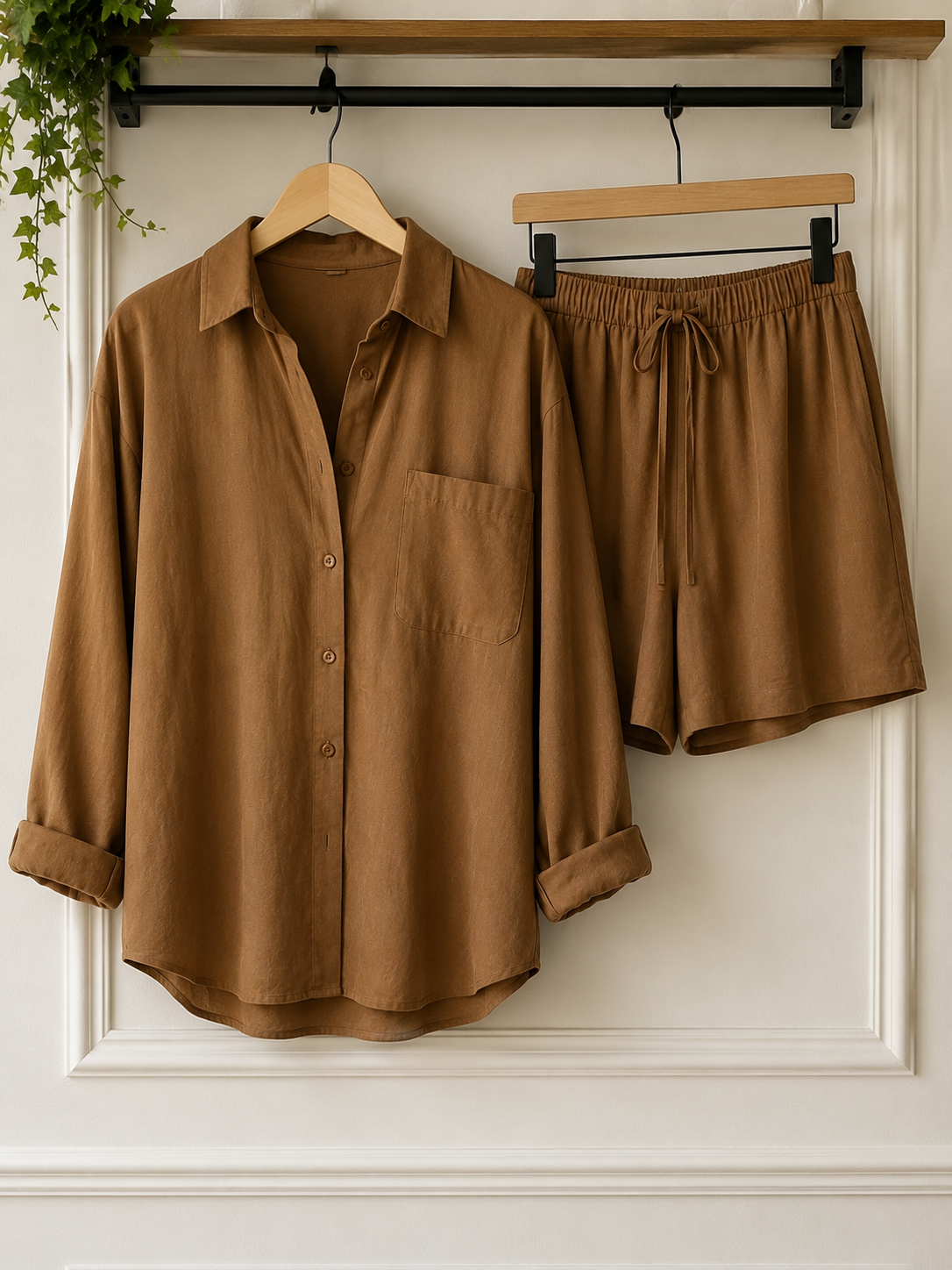Brown Linen & Cotton Set