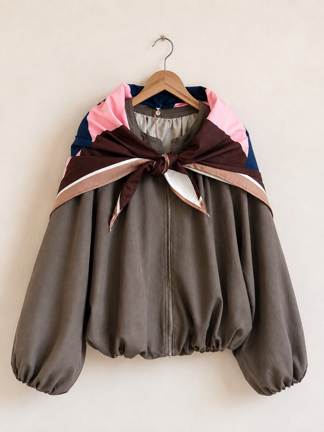 Zeta Otto Bomber Jacket with Scarf