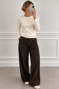 Soft stretch ivory long sleeve top – Darivé Select