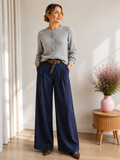 Navy Trousers with Belt