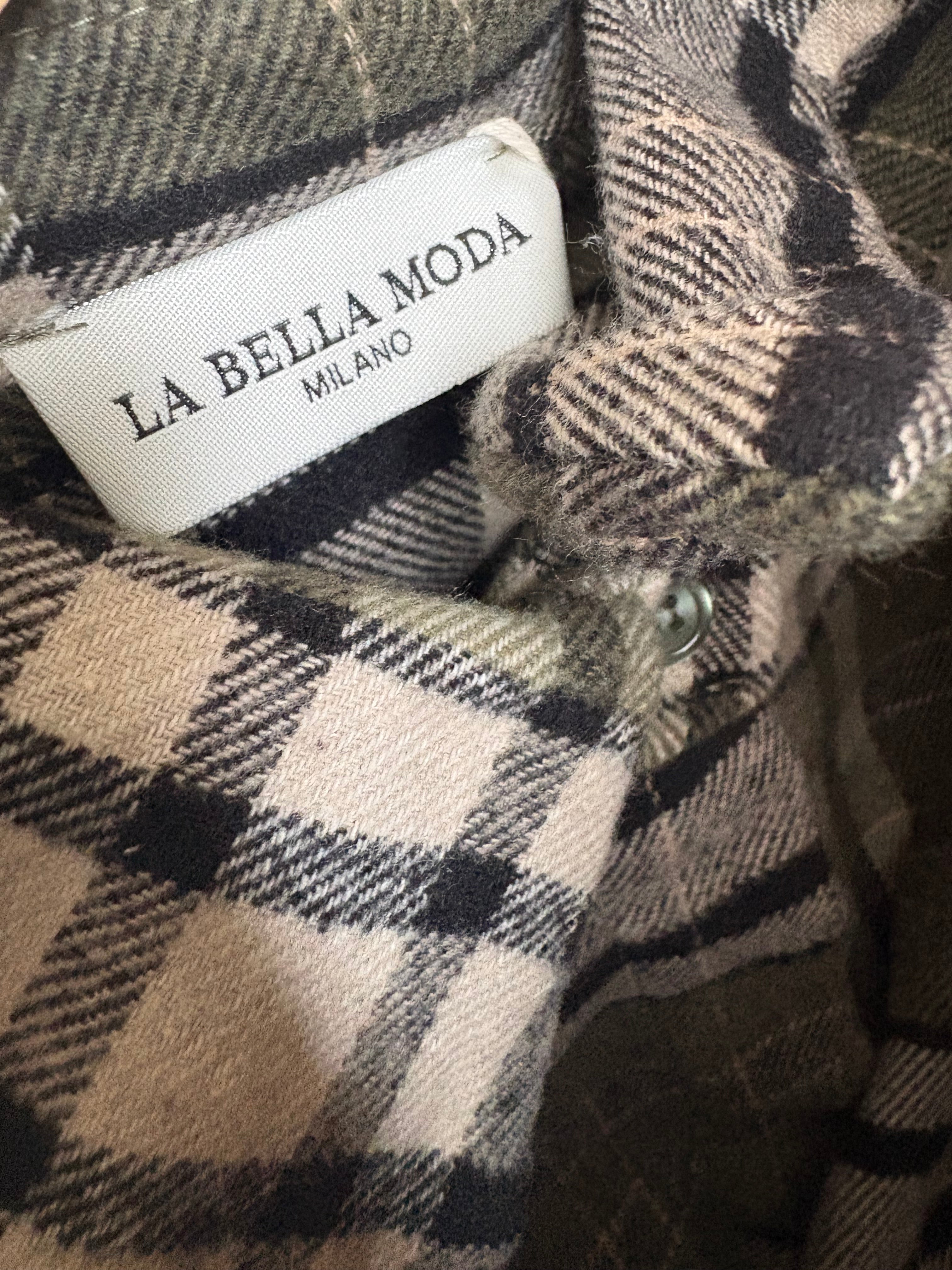 Premium Italian Check Shirt – Khaki