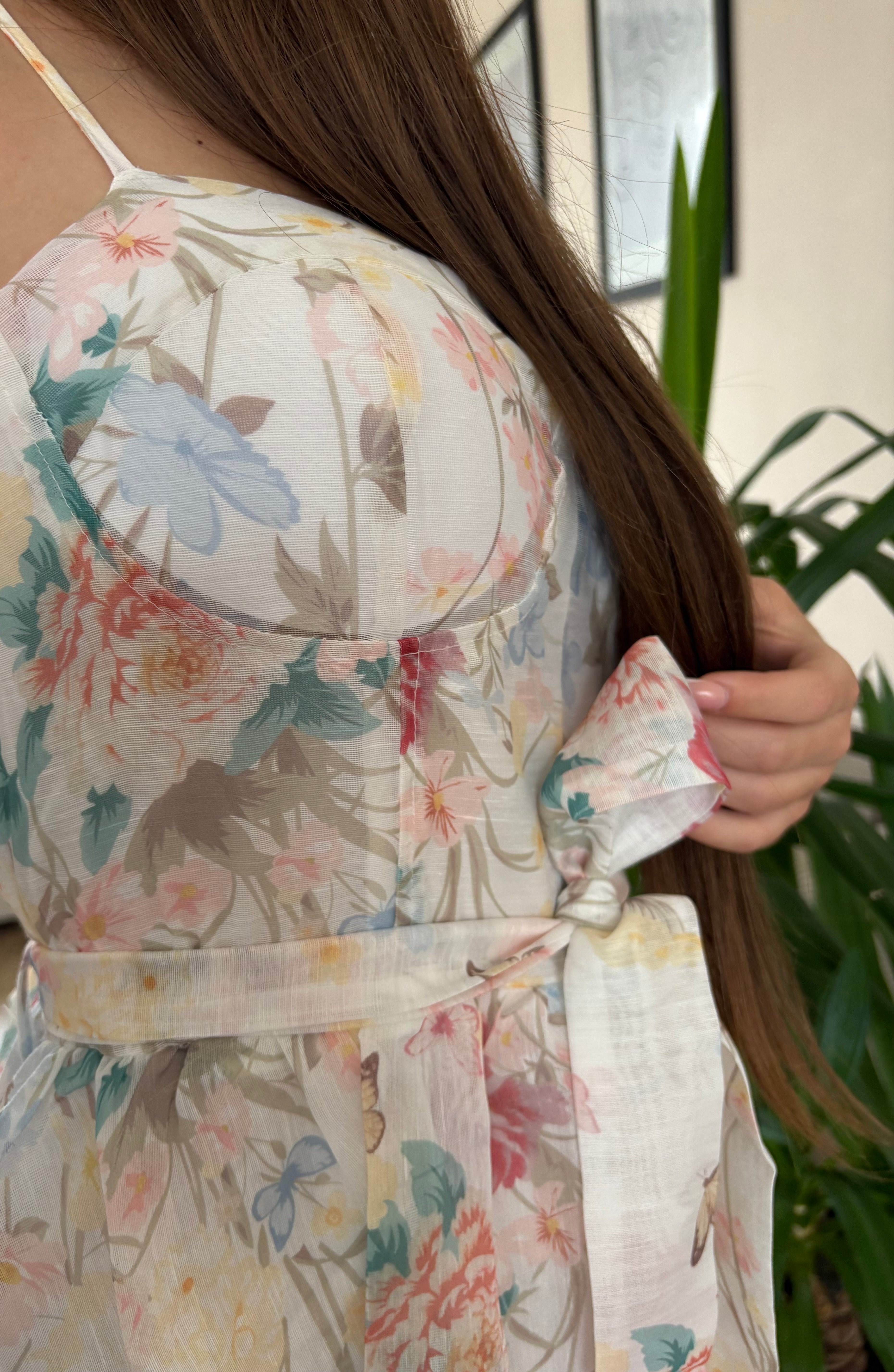 Floral Linen Maxi Dress