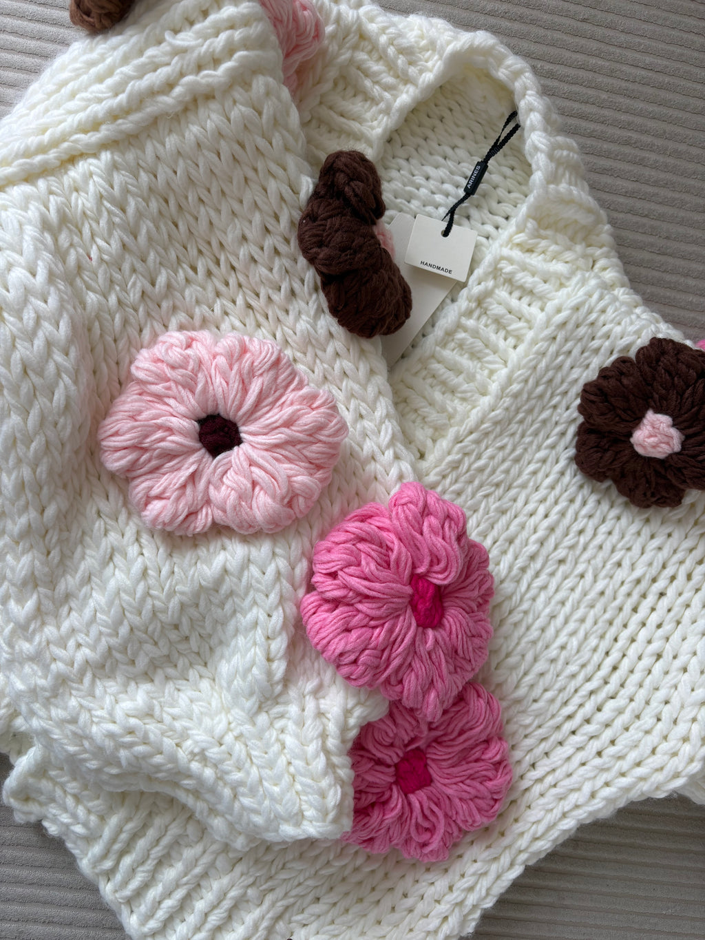 Handmade 3D Flower Cardigan