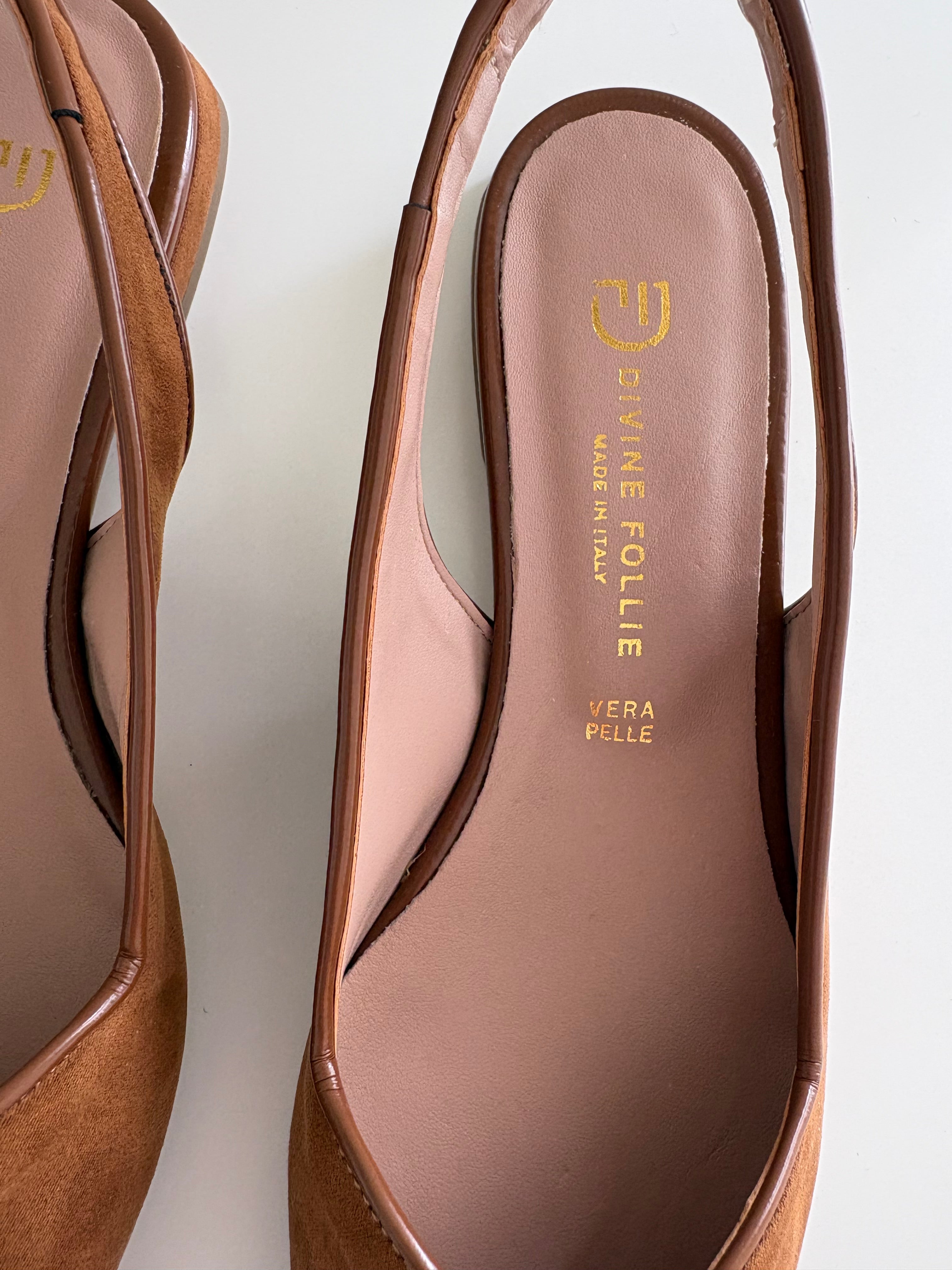 Divine Follie Leather Slingback Flats