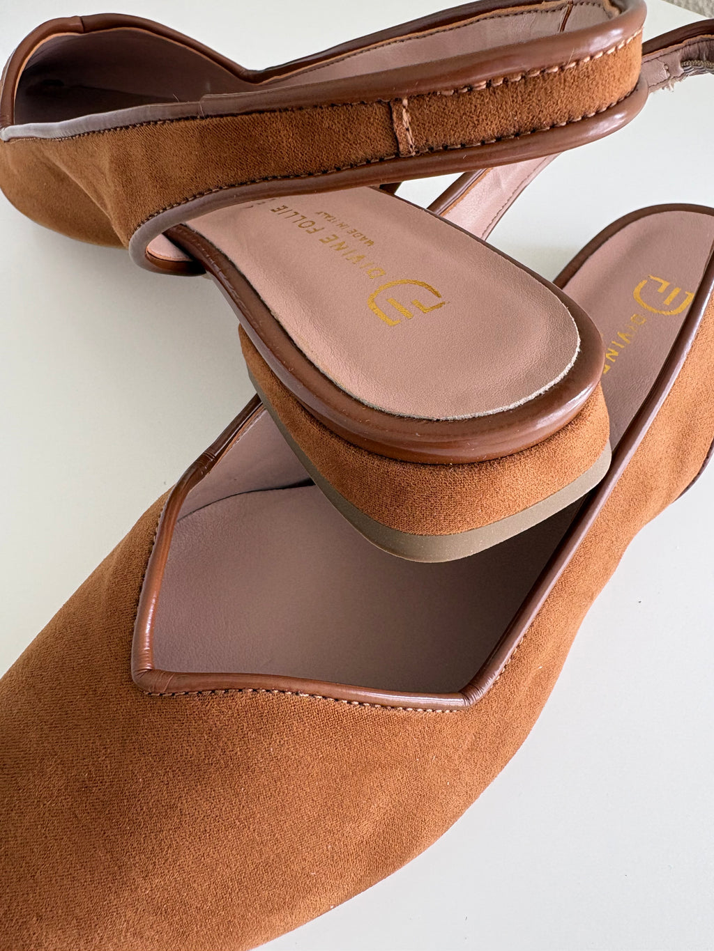 Divine Follie Leather Slingback Flats