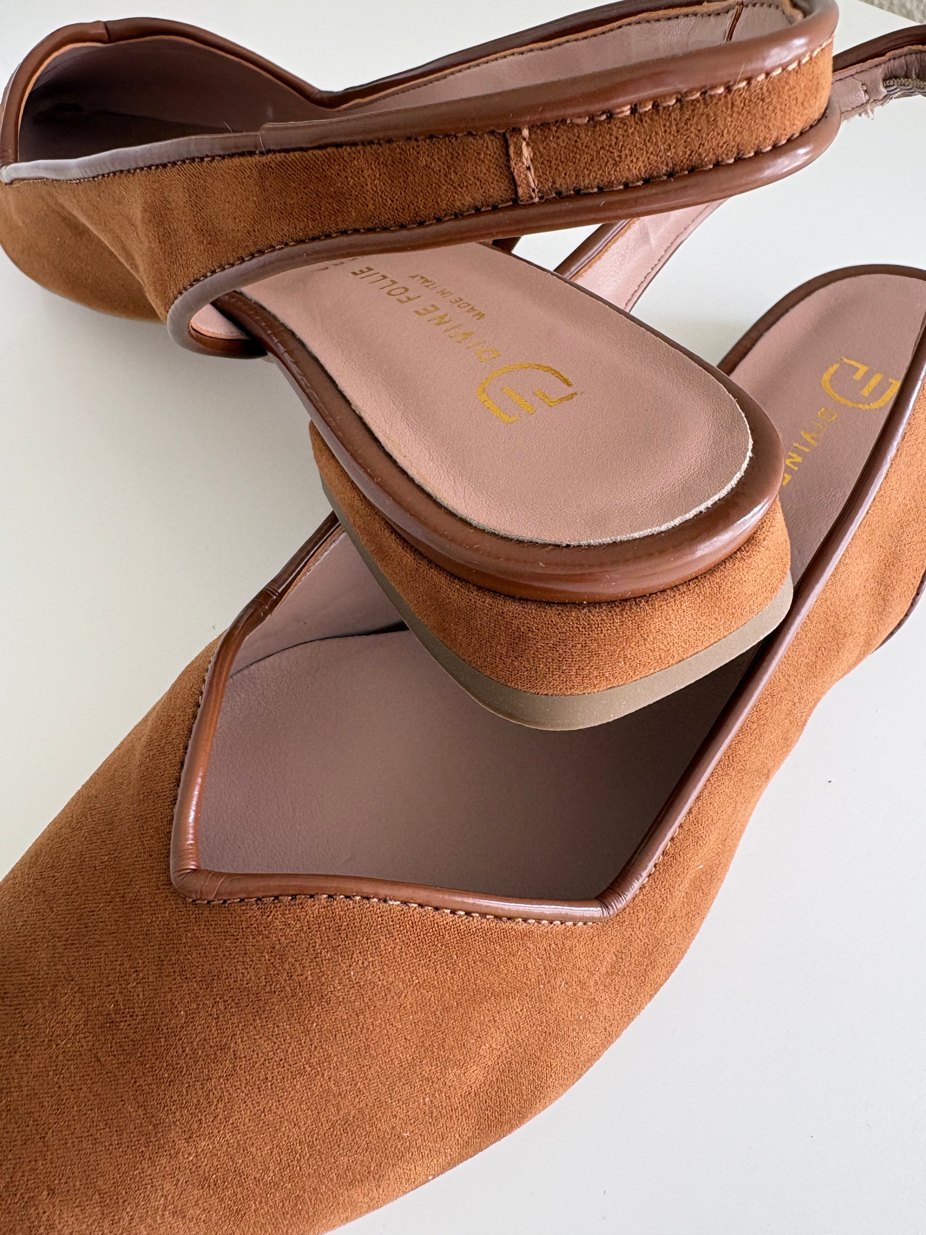 Divine Follie Leather Slingback Flats
