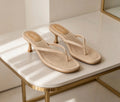 Beige Low Heel Sandals